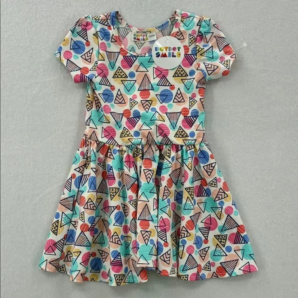 3For$20 Dot Dot Smile Colorful Geometric Kids Dress size 12/24M